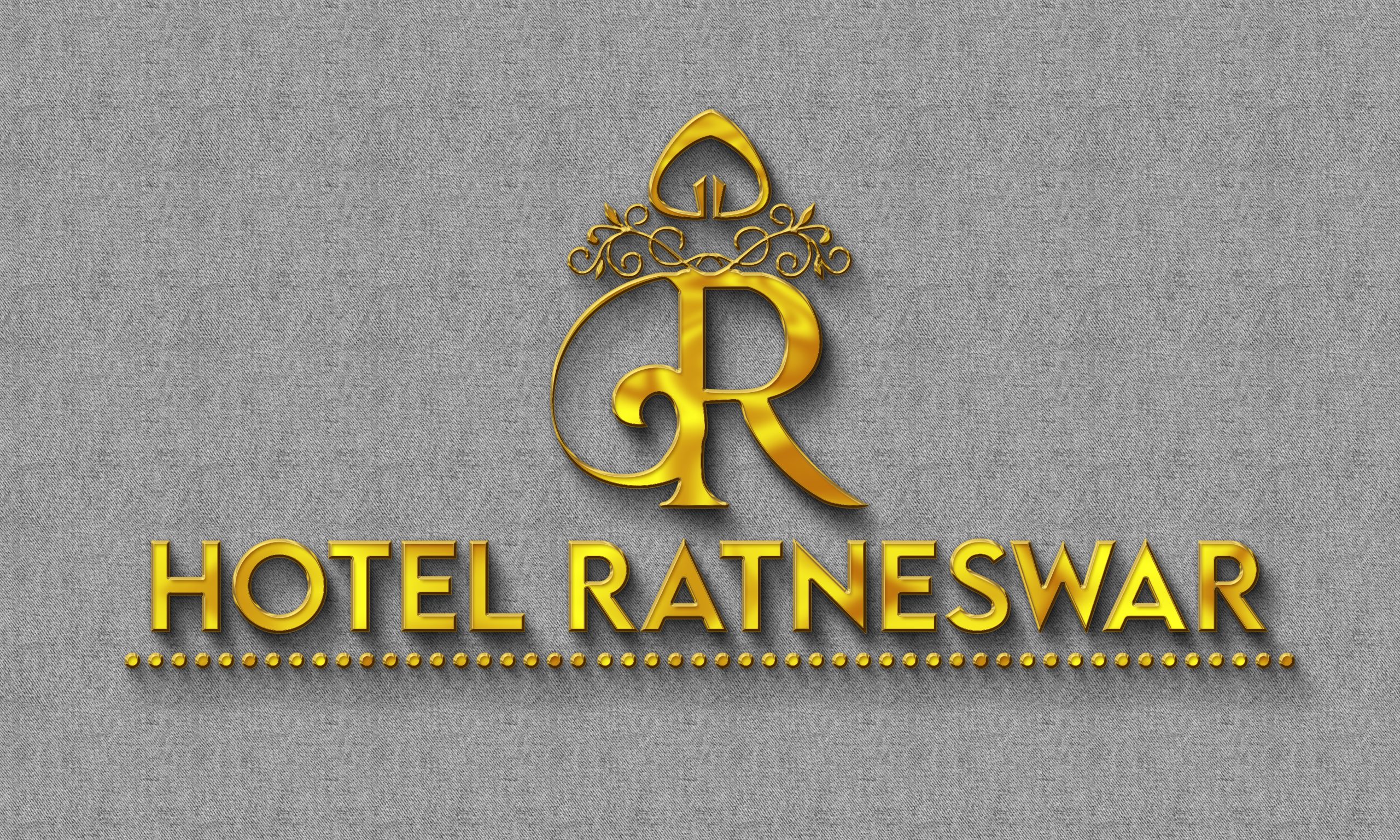 Hotel Ratneswar logo featuring elegant design with traditional motifs and a serene color palette, symbolizing comfort and hospitality in Alipurduar."