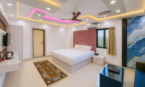 Moderno dormitorio con iluminación LED